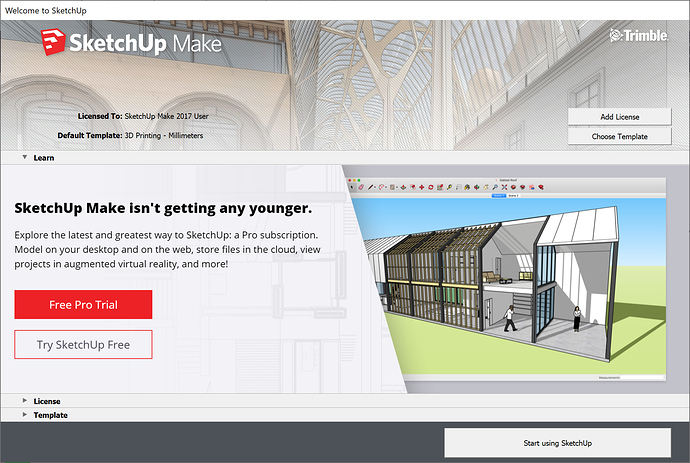 SketchUp Pro trial reset
