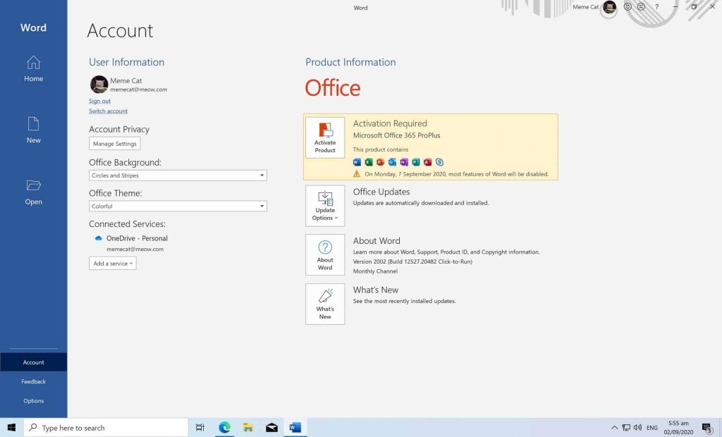 microsoft office 365 trial reset